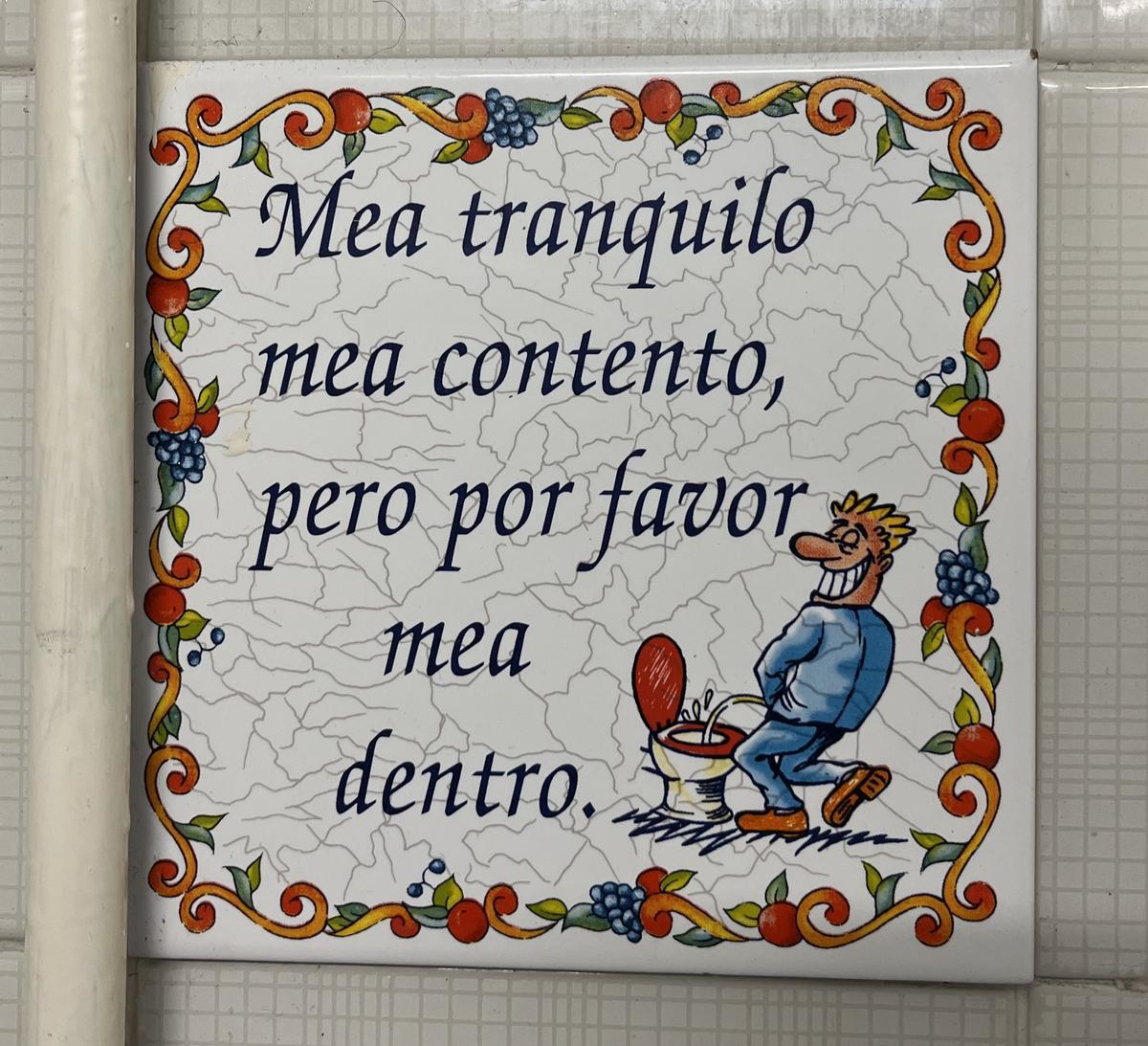 El azulejo del baño.