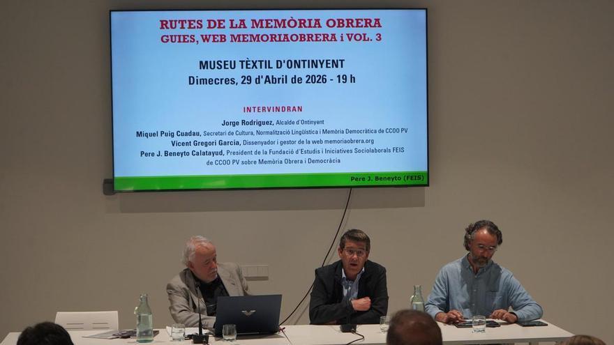 El Museo del Textil de Ontinyent acoge la presentación del volumen III de las "Rutas de la Memoria Obrera" de CCOO *PV