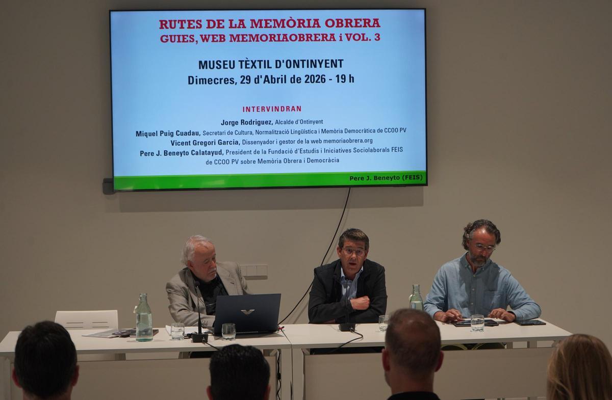 El Museo del Textil de Ontinyent acoge la presentación del volumen III de las "Rutas de la Memoria Obrera" de CCOO *PV