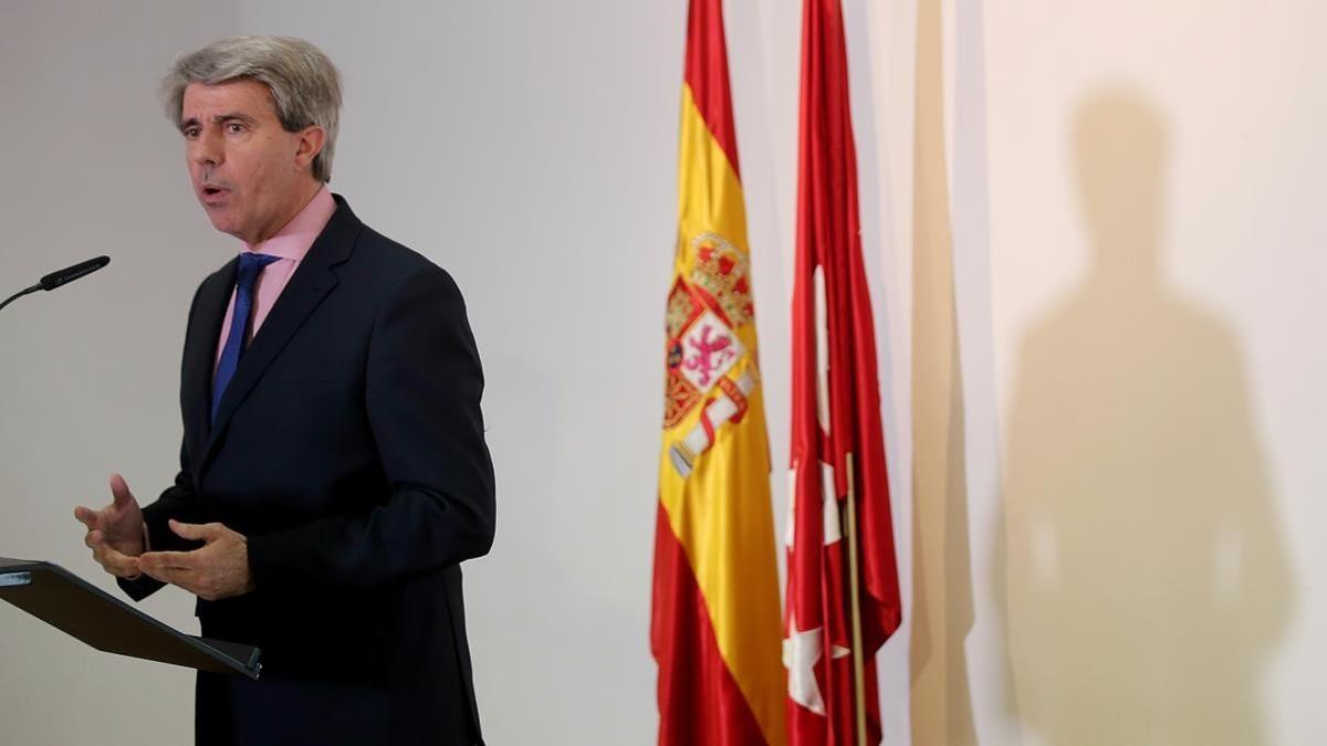 Ángel Garrido, hoy en la Asamblea de Madrid.