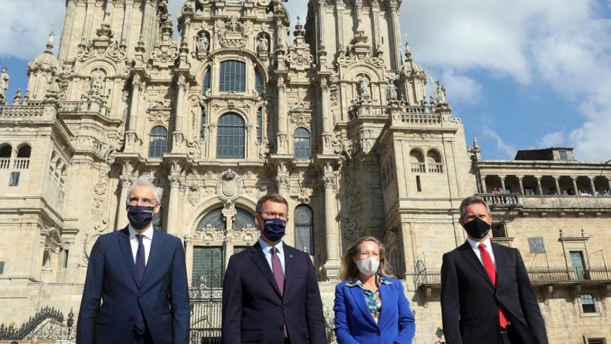 Francisco Conde, Núñez Feijóo, Nadia Calviño y José Manuel Miñones. |   // XOÁN ÁLVAREZ