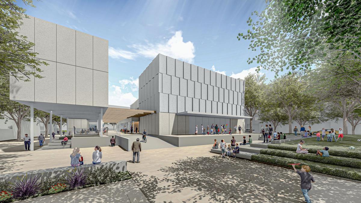 El centro sociocultural de Jayton tendrá dos edificios: auditorio y cine.