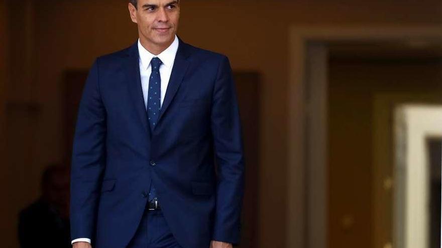 Pedro Sánchez, ayer en el palacio de la Moncloa. // FDV