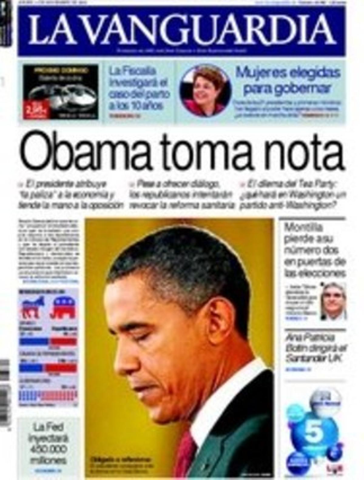 A les pàgines interiors ’La Vanguardia’ realça que el PP suavitza ara el seu rebuig al concert econòmic, d’entrada, no; que la UB llança una xarxa d’exalumnes inspirada en el món anglosaxó; que Mataró inaugura el seu parc tecnològic; que el Banc dels Aliments organitza dues jornades de recollida solidària per a un milió de catalans necessitats de menjar; que Badalona recupera el seu pla de canal navegable, i que Gas Natural revisarà el seu dividend pel conflicte amb Sonatrach.