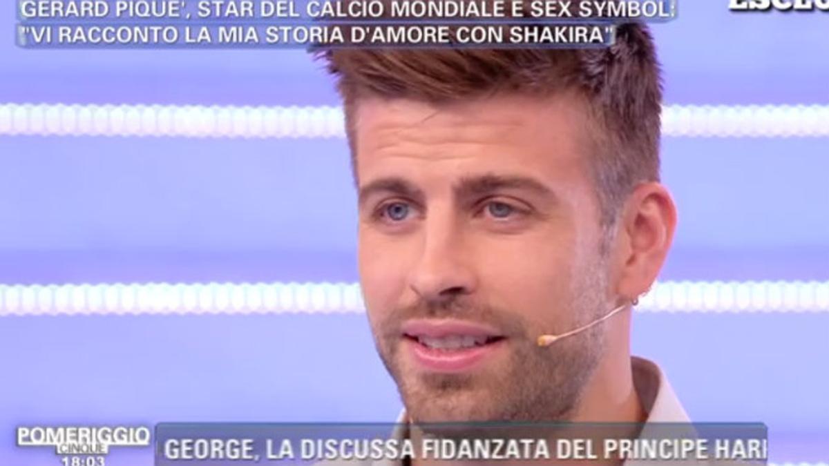 Piqué, durante su entrevista en el programa 'Pomeriggio Cinque'.