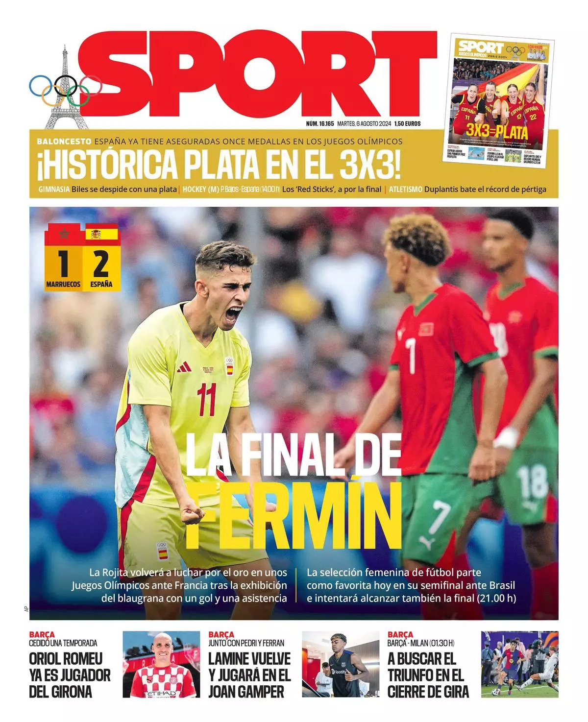 La portada de SPORT de hoy martes, 6 de agosto de 2024