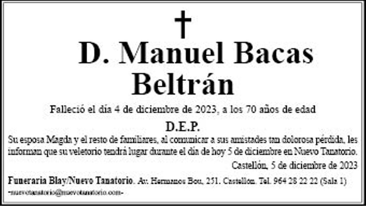 D. Manuel Bacas Beltrán