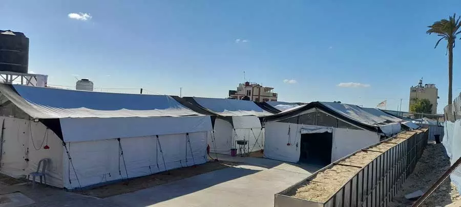 Clínica de campaña en Gaza