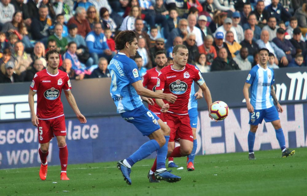 El conjunto malaguista y el gallego igualan a cero en el partido más atractivo de la jornada en la Liga 123