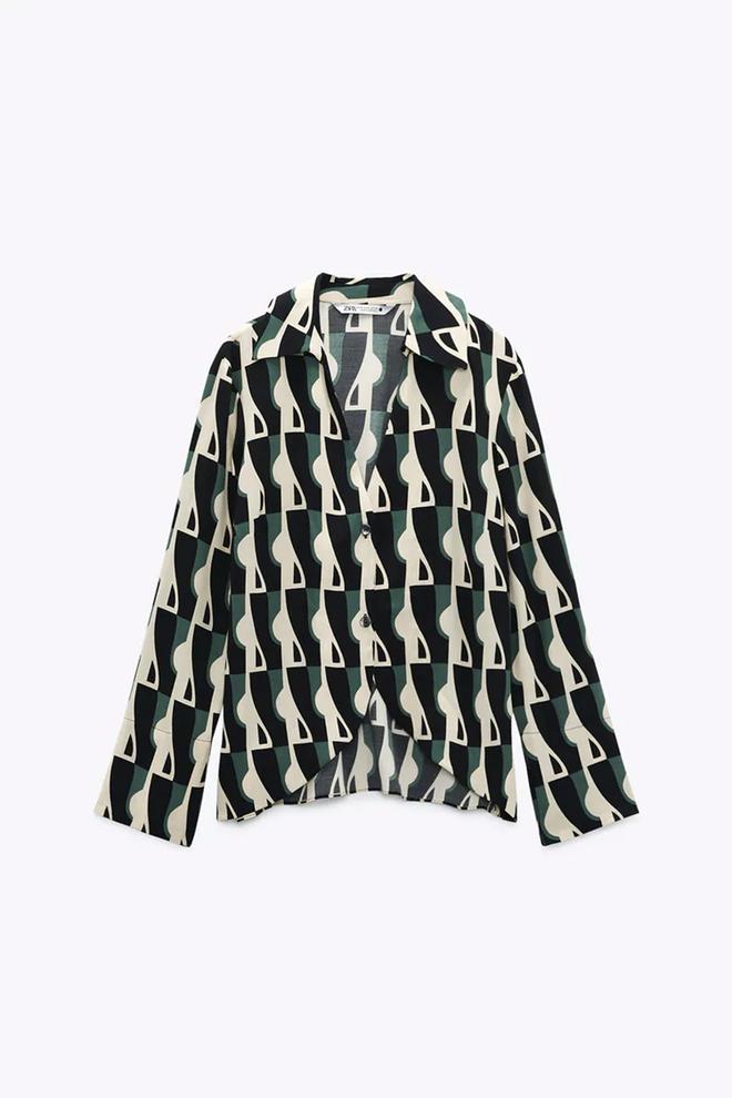 Blusa de estampado vintage de Zara