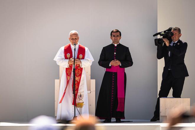 El papa León XIV, en la plaza del Cristo de La Laguna