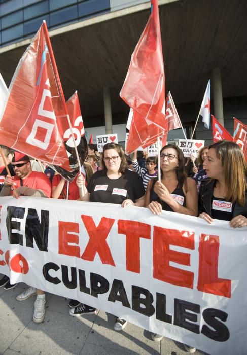 Paros en Extel A Coruña contra el ERE para 205 empleados