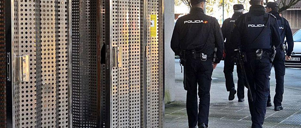 Agentes de la Policía Nacional, en Vilagarcía.   | // NOÉ PARGA