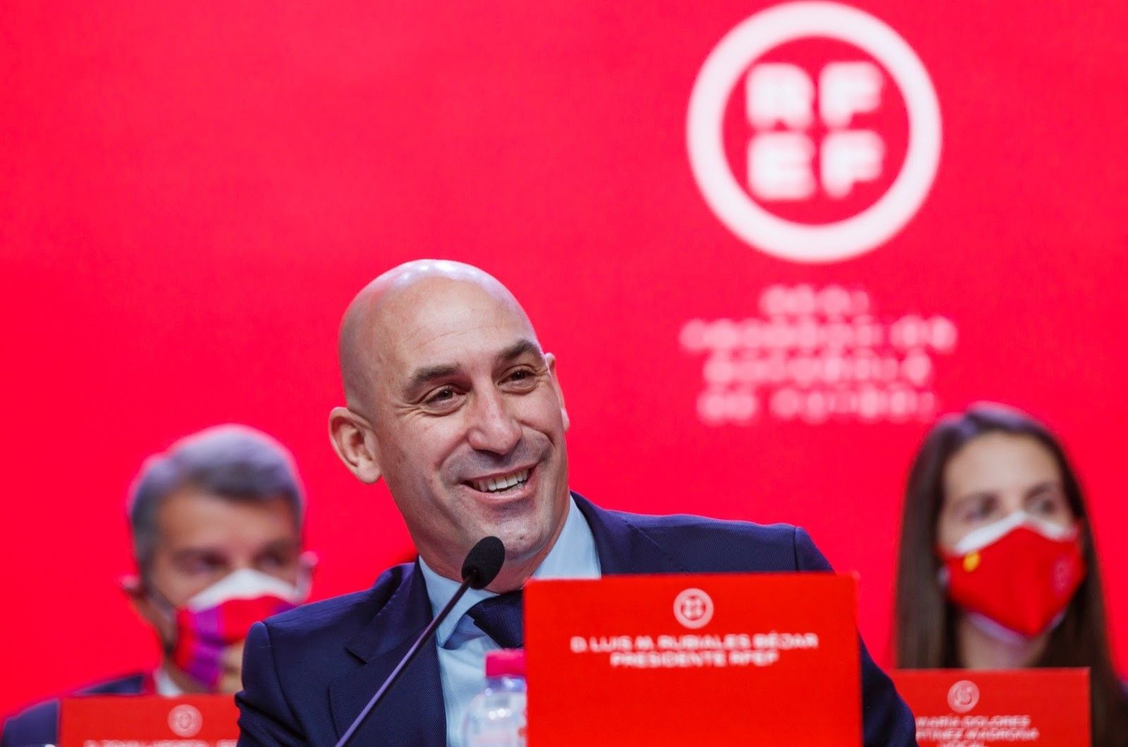 El presidente de la RFEF, Luis Rubiales, este lunes en la asamblea general del organismo.