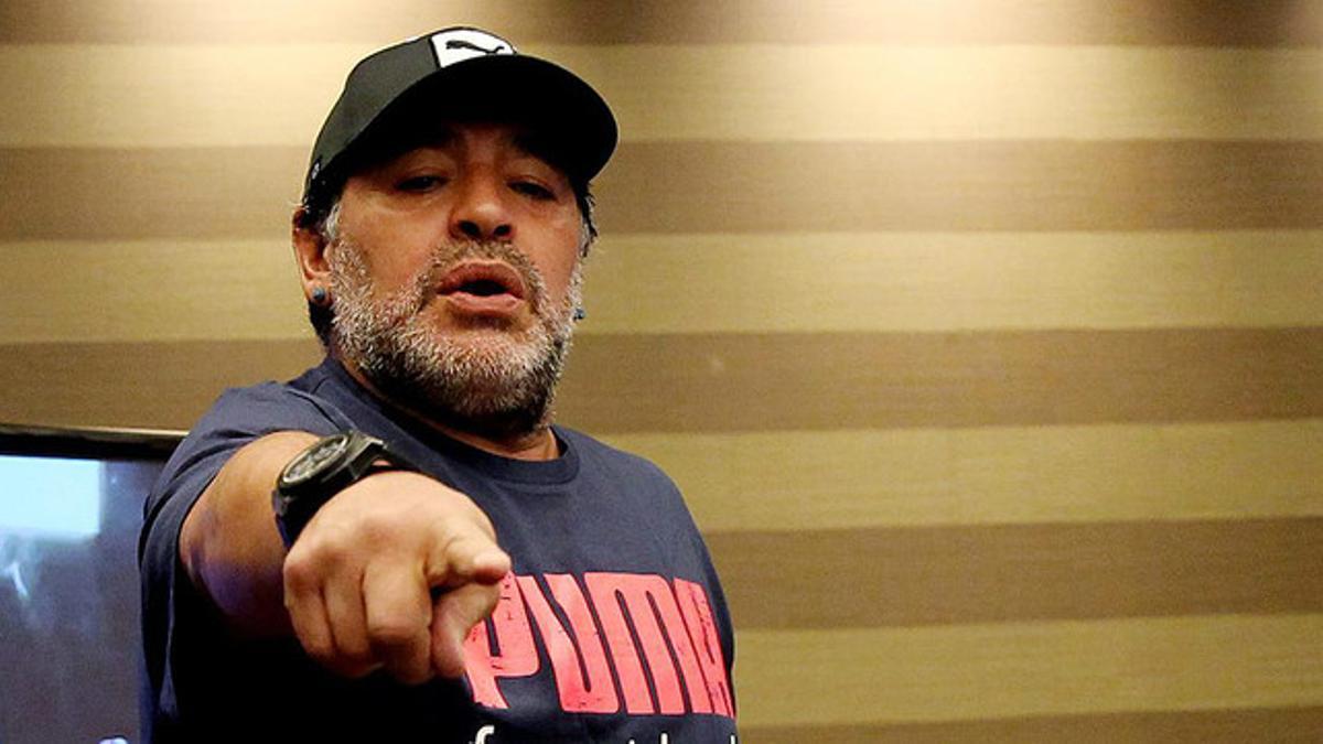 Diego Armando Maradona, durante una rueda de prensa