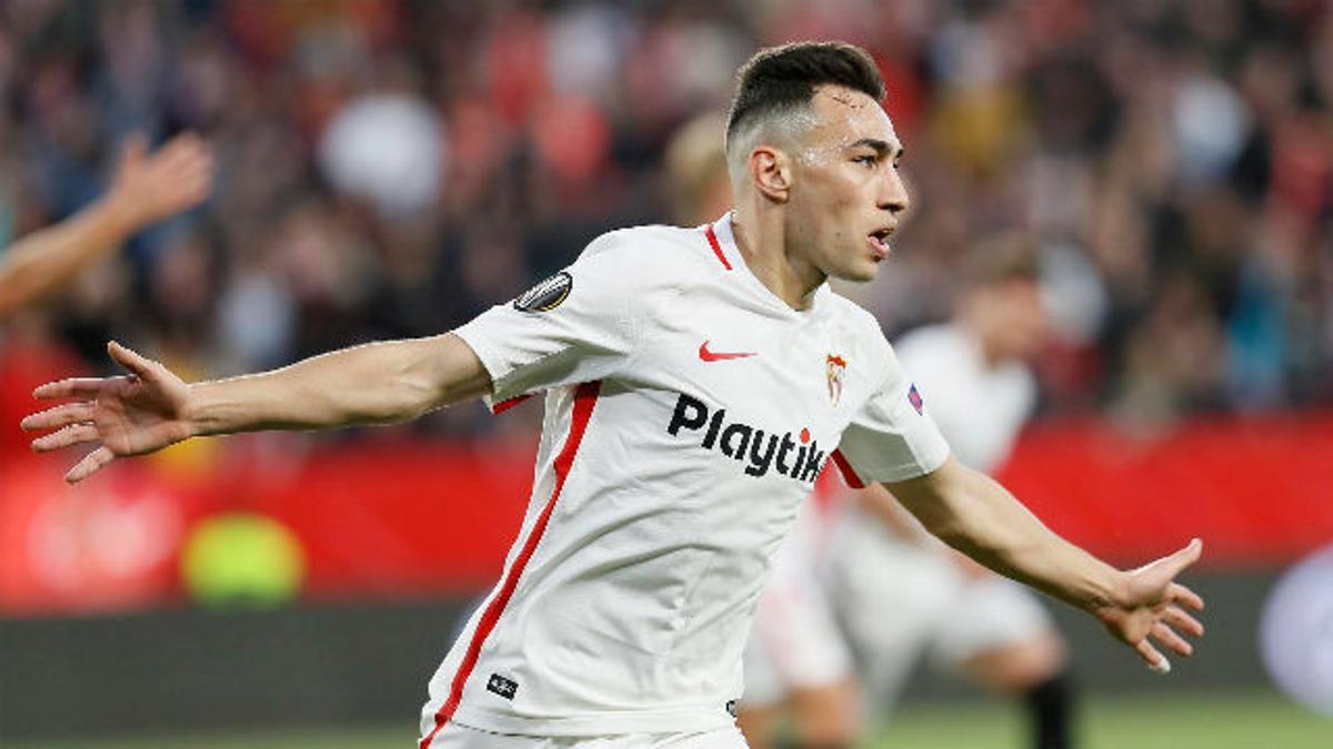 Munir marcó su primer gol oficial vistiendo la camiseta del Sevilla