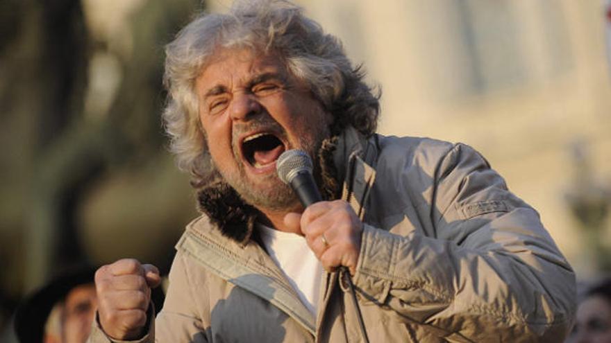 Beppe Grillo durante un reciente acto electoral