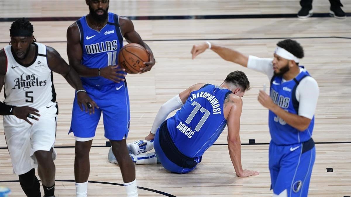 Doncic, en el partido en que se lesionó ante los Clippers.