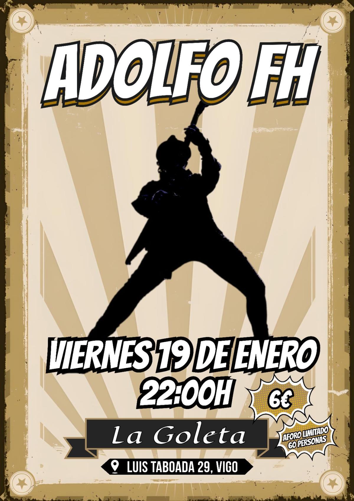 Cartel anunciador del concierto de Adolfo FH.