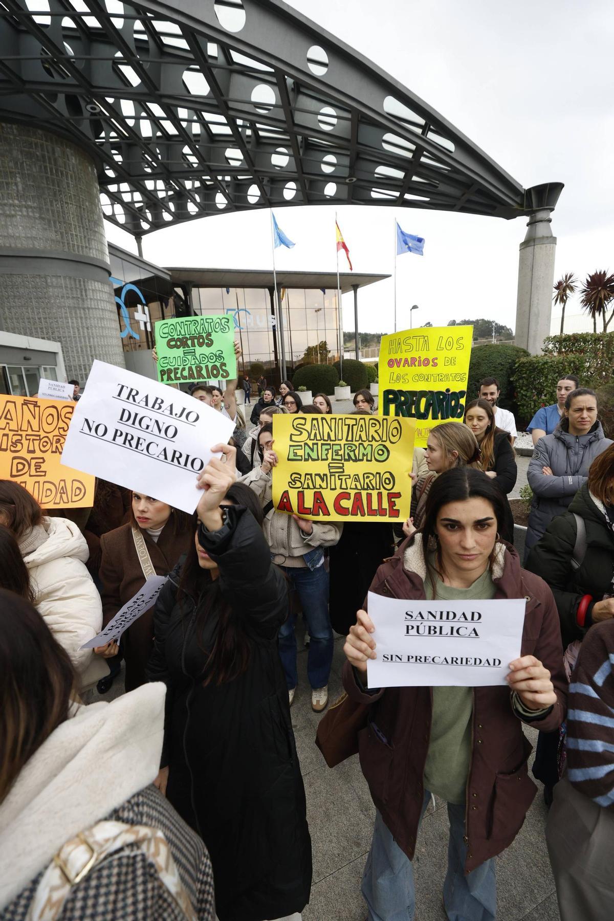 EN IMÁGENES: La protesta en el Hospital San Agustín de Avilés