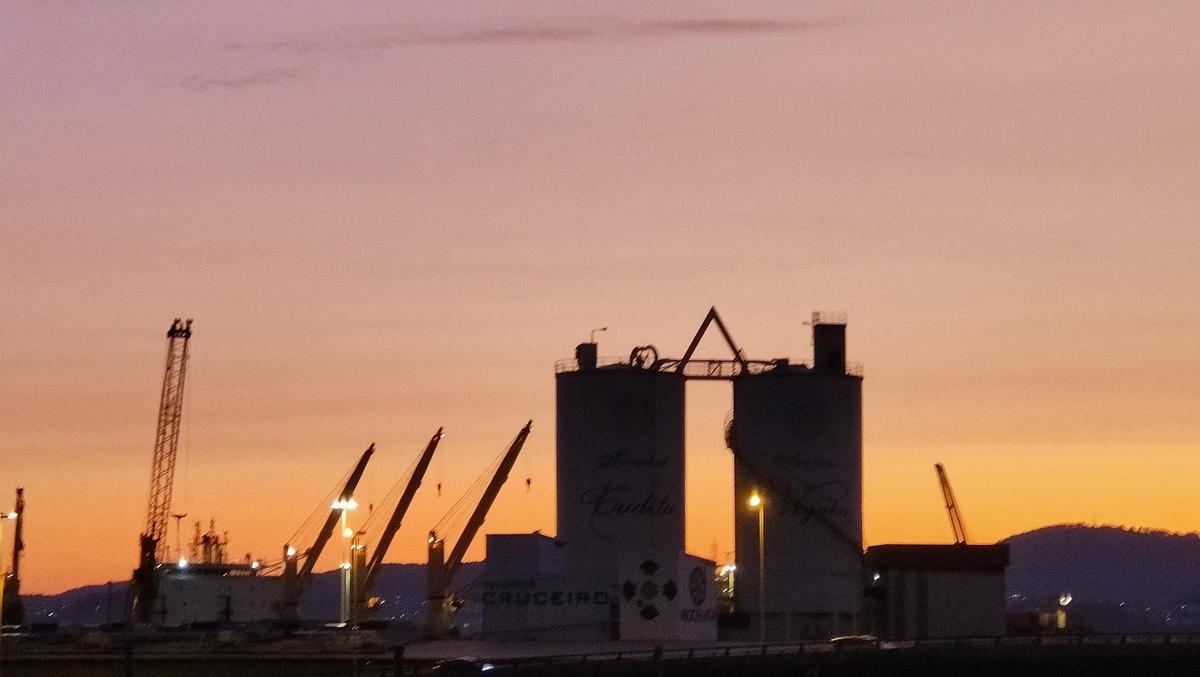 Silos de cemento de Tudela Seguín en el puerto de Guixar