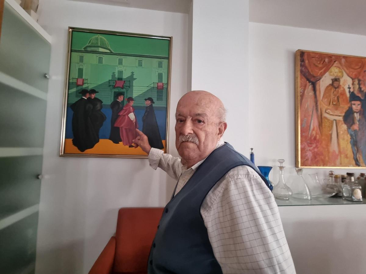 Uno de los cuadros que ha pintado sobre Orihuela.
