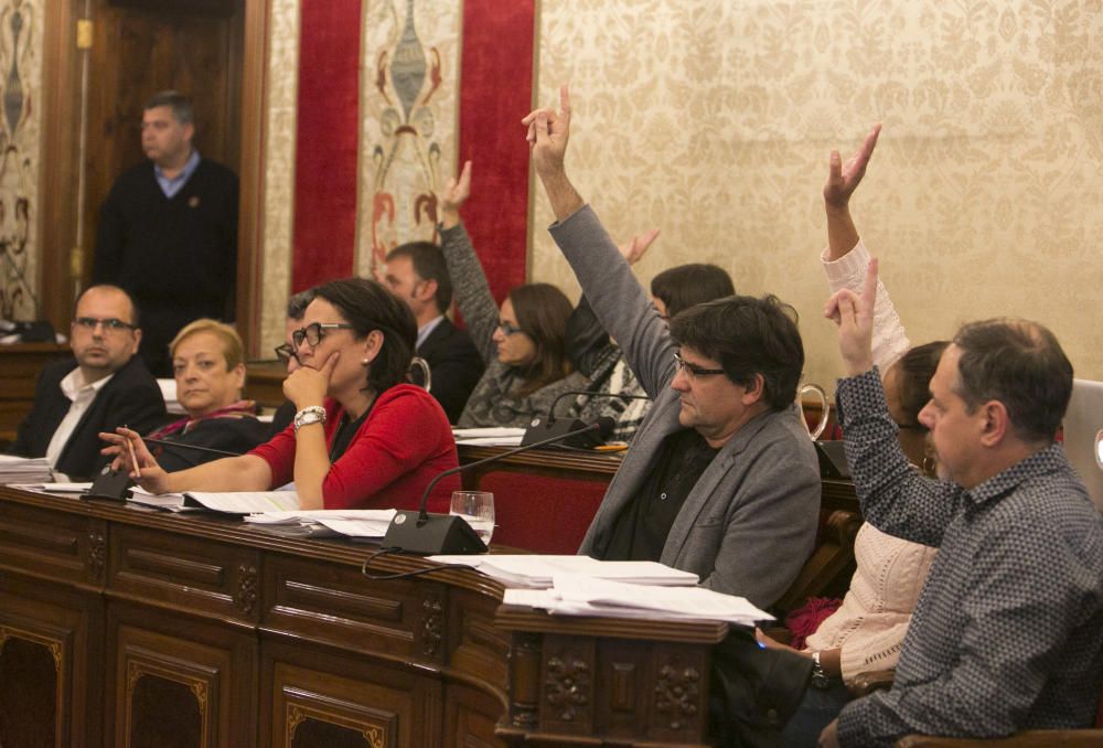 Los trabajadores del Puerto de Alicante interrumpen el pleno