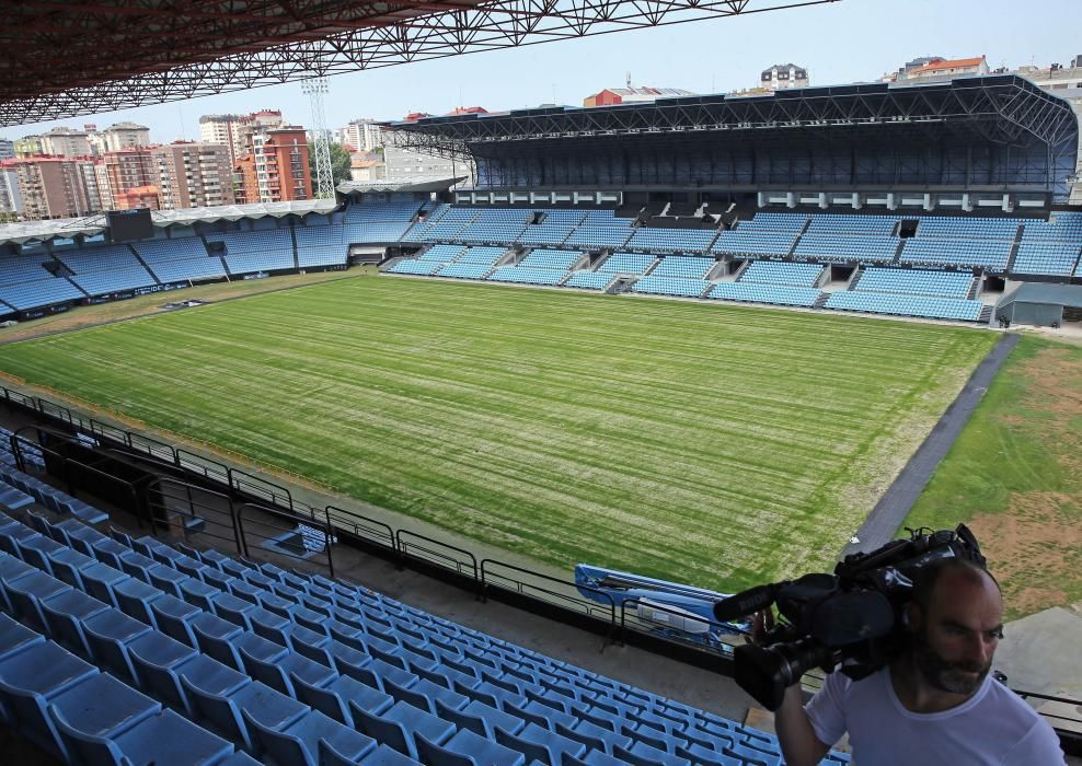 La grada de Río, en Balaídos, lista para la Liga