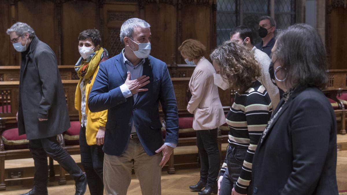 El primer teniente de alcalde de BCN, Jaume Collboni, en un acto con colectivos de jóvenes