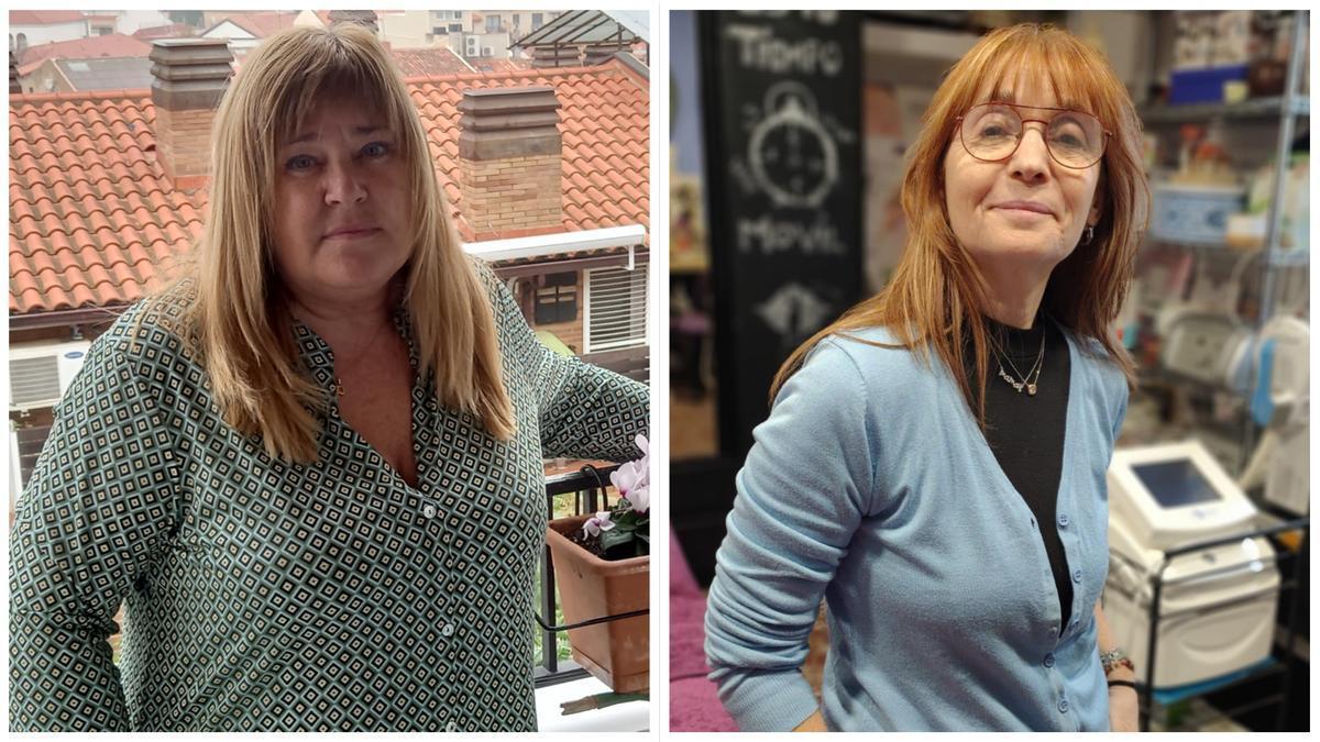 Paquita Garrido, vive en Castellar del Vallès y padece niebla mental, provocada por el covid persistente.(Izquierda) Irene Truco vive en Binéfar y padece niebla mental, provocada por el covid persistente (derecha).