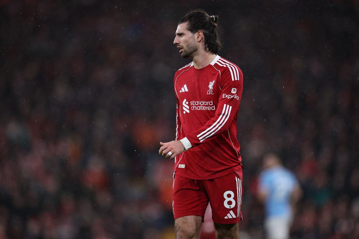 Dominik Szoboszlai, con el Liverpool ante el Manchester City