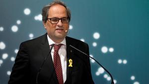 Quim Torra, el pasado 15 de junio, durante su intervención en un foro empresarial en La Seu d’Urgell.