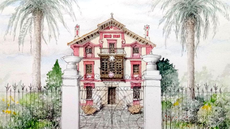 La acuarela de la Quinta Buenavista dibujada por la arquitecta perspectivista Adriana Asman. | ADRIANA ASMAN