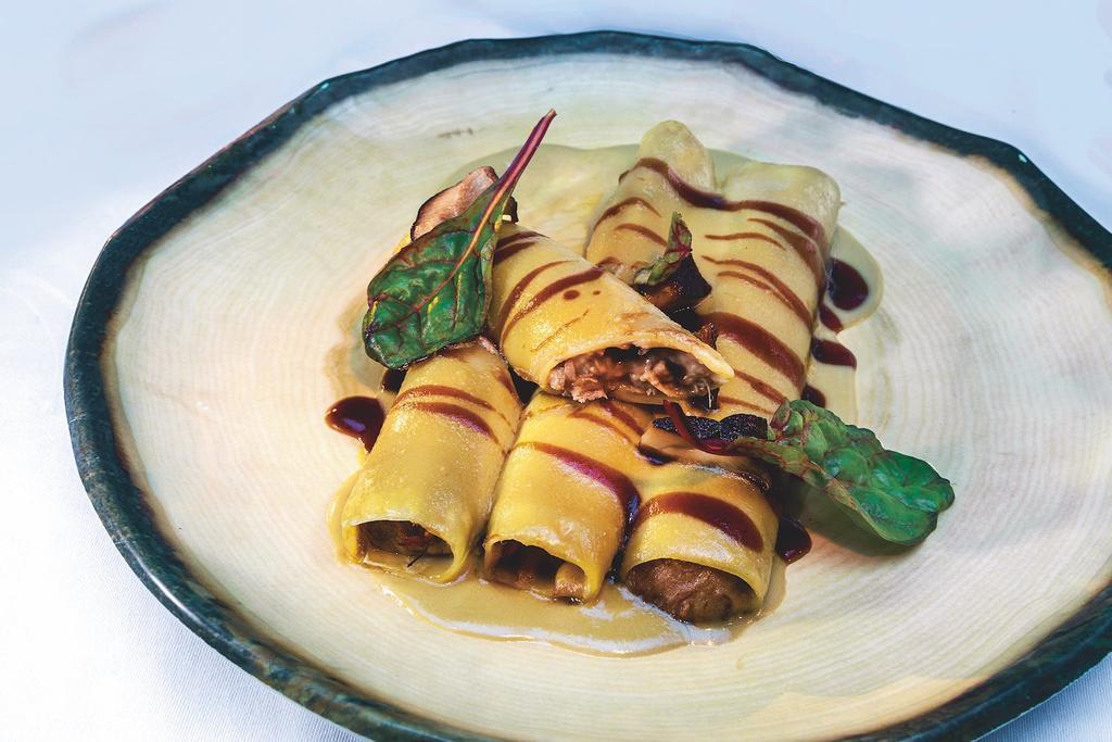 Canelón de morteruelo del restaurante Clandestina de las Tendillas