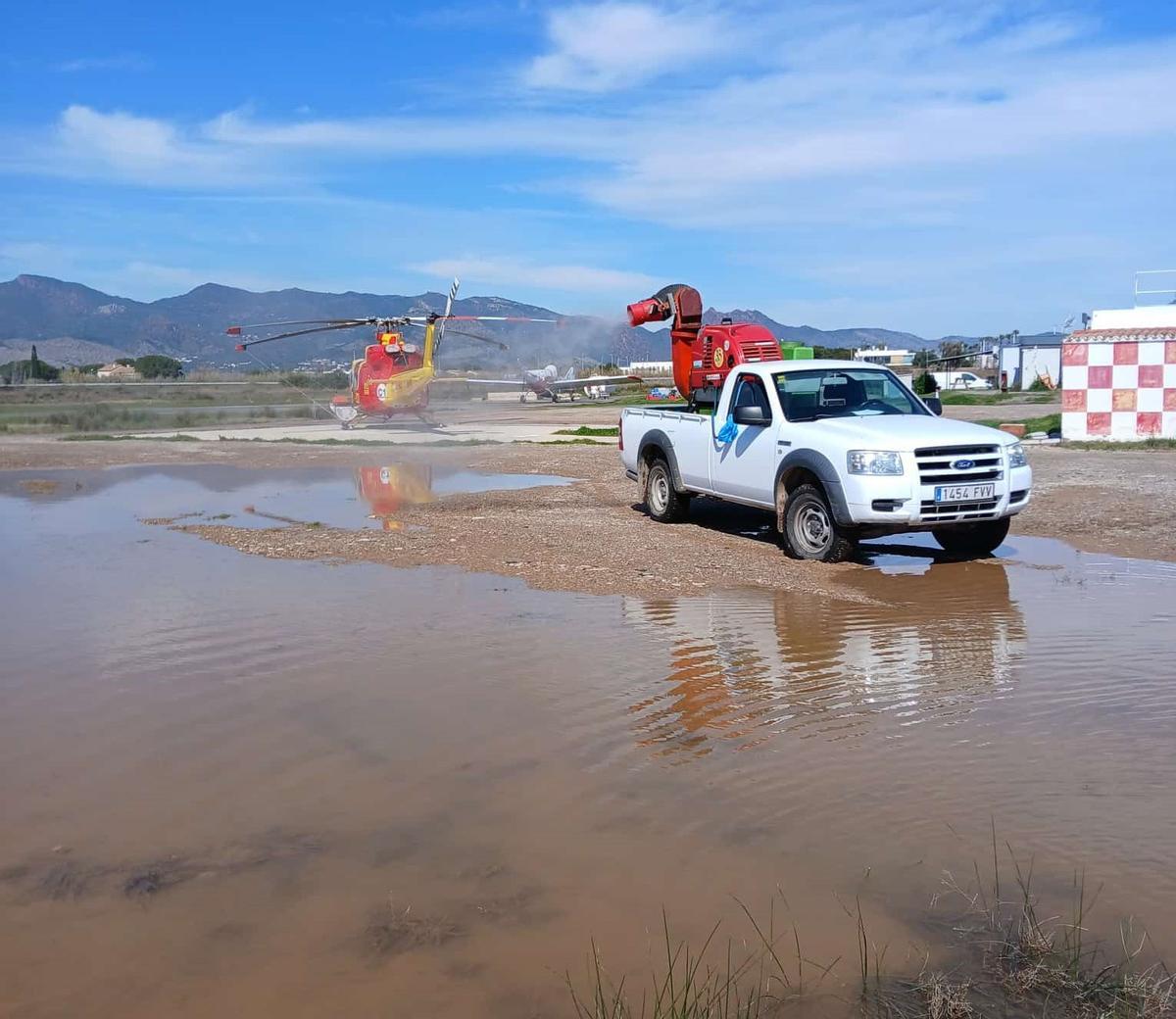 Zona encharcada por las lluvias del miércoles en Castellon.
