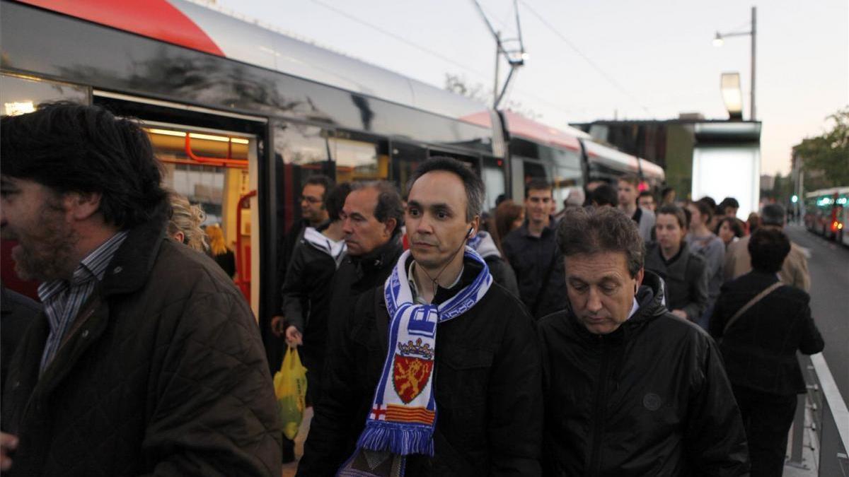 El final del partido Zaragoza-Numancia tendrá unidades dobles de tranvía