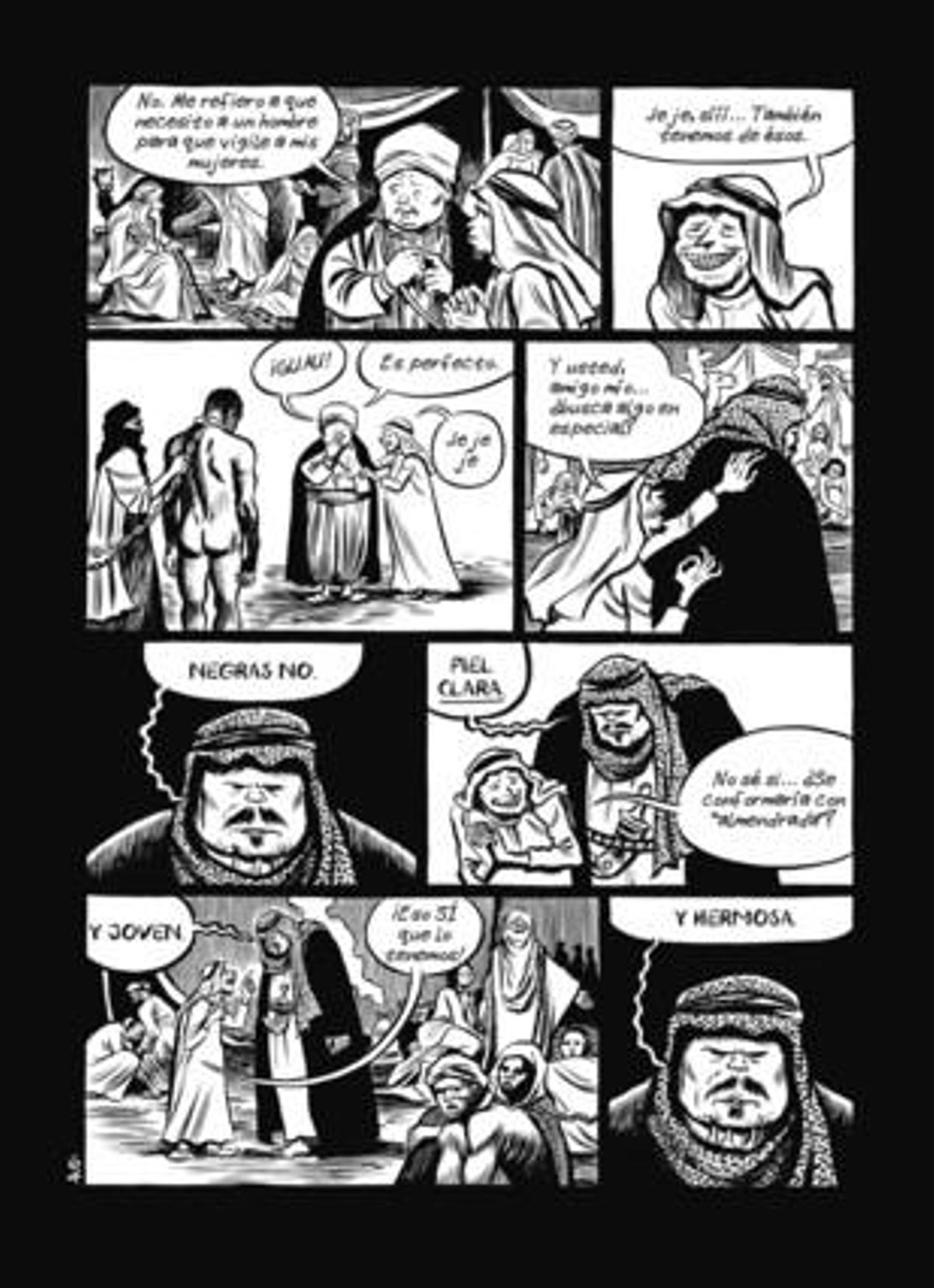 Escena de venda d’esclaus al còmic de Craig Thompson, ’Habibi’.