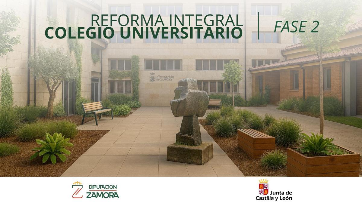 Así será el espacio exterior del Colegio Universitario de Zamora.