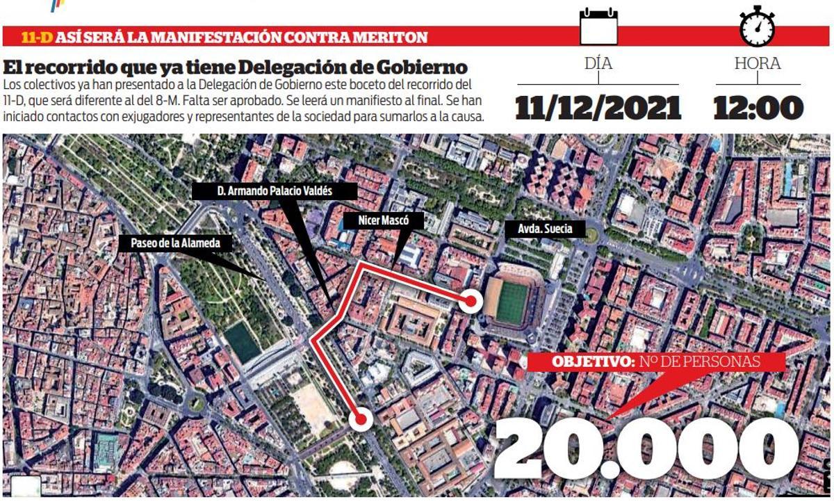 Así será la manifestación contra Meriton del 11D