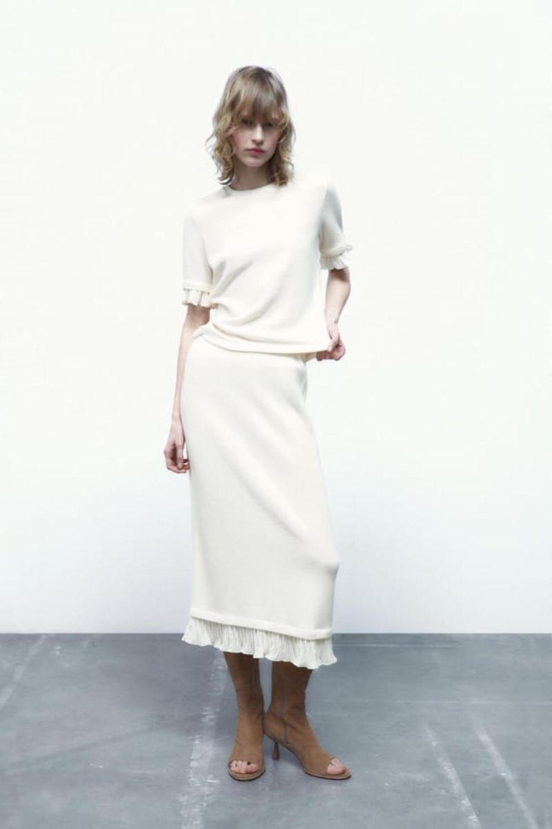 Falda blanca de Zara
