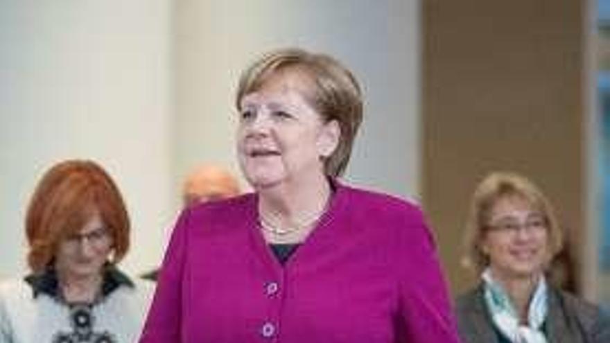 Merkel, ayer, en Berlín. // Efe