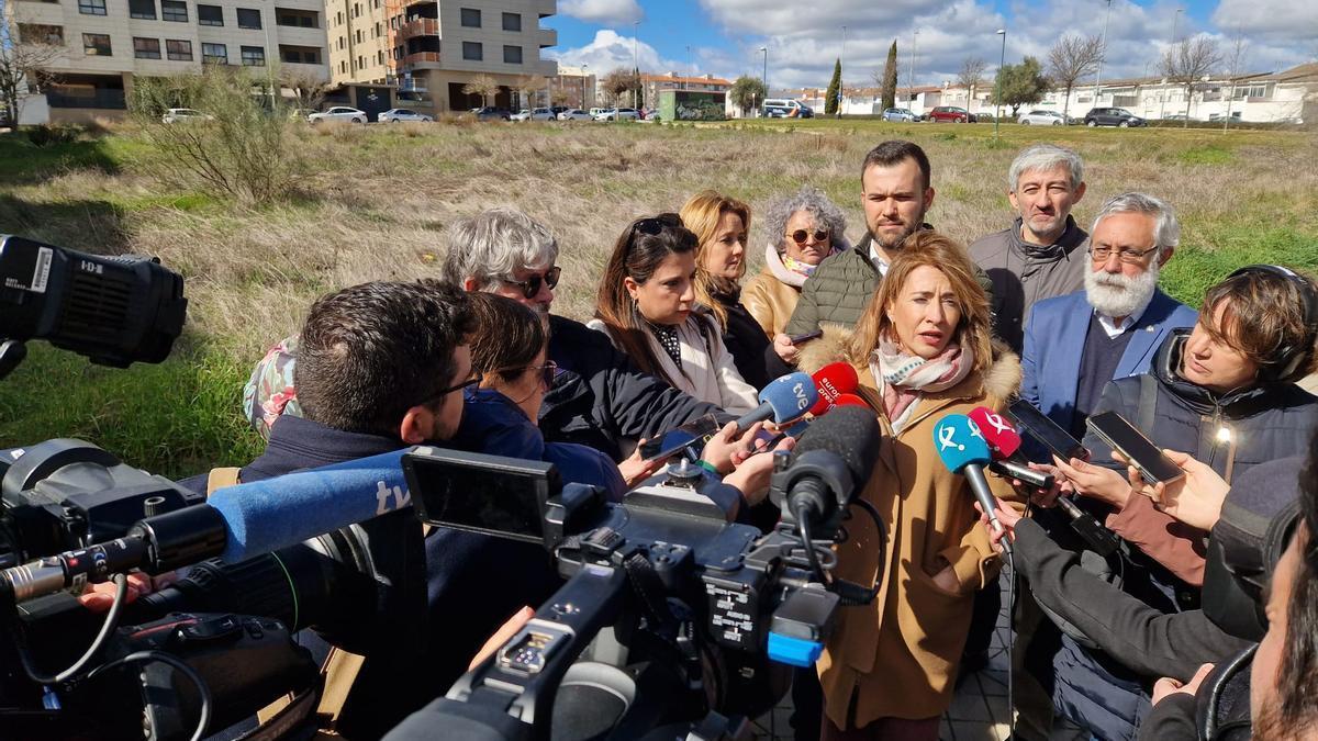 La ministra de Transportes, Raquel Sánchez, este jueves en Cáceres.