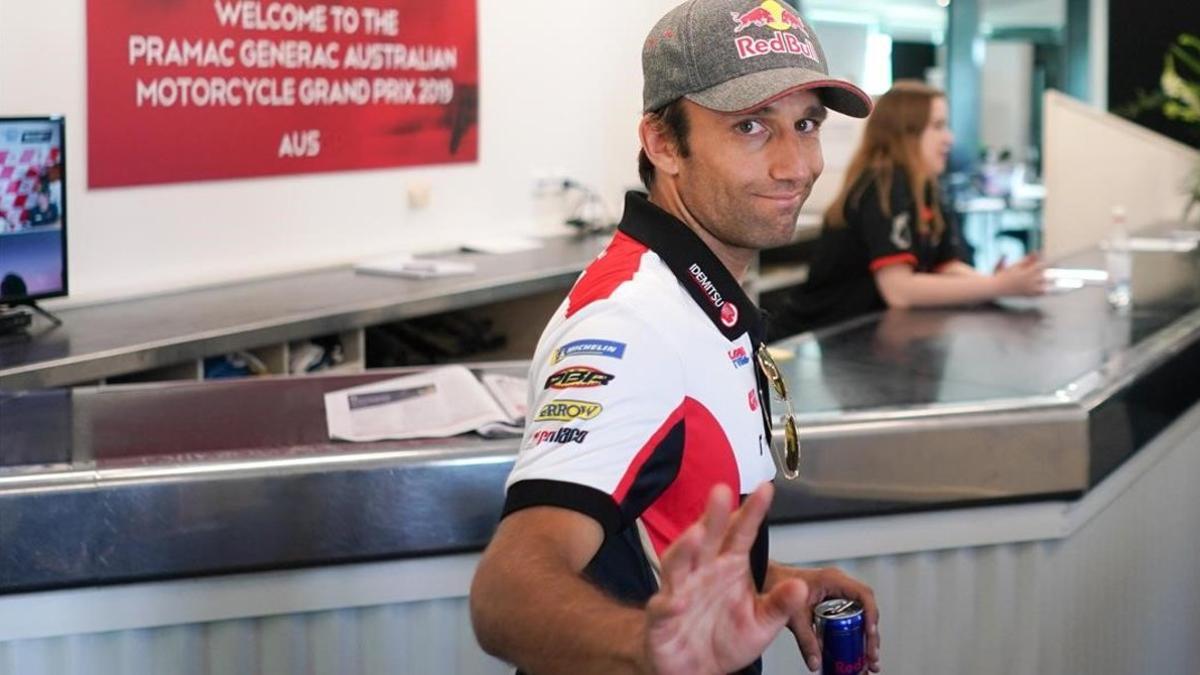 El francés Johann Zarco, hoy en la sala de prensa del circuito de Phillip Island (Australia).