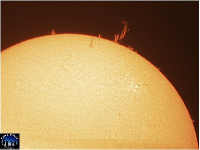 Protuberancias solares captadas desde San Mateo