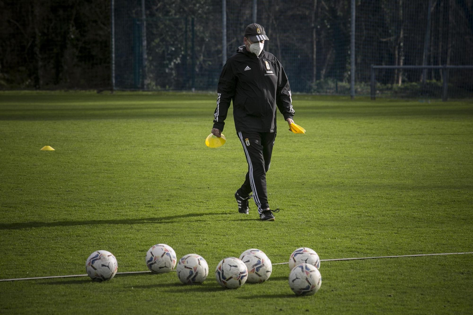 El entrenamiento del Oviedo tras la derrota ante el Albacete