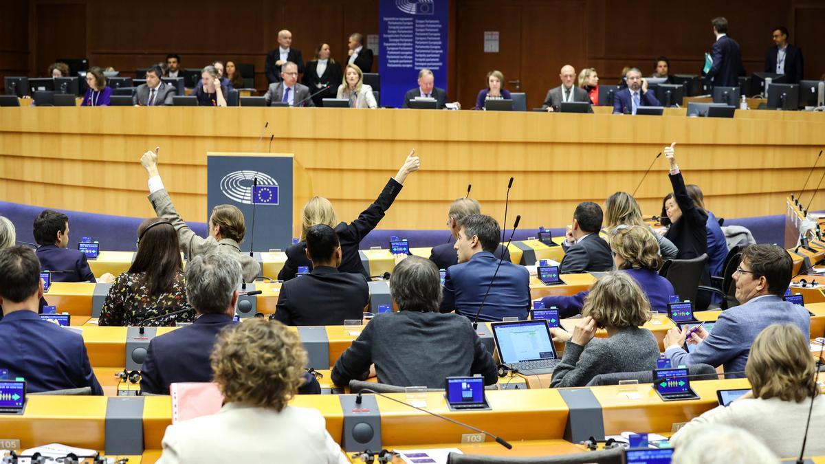 Imatge d'una votació al ple del Parlament Europeu a Brussel·les