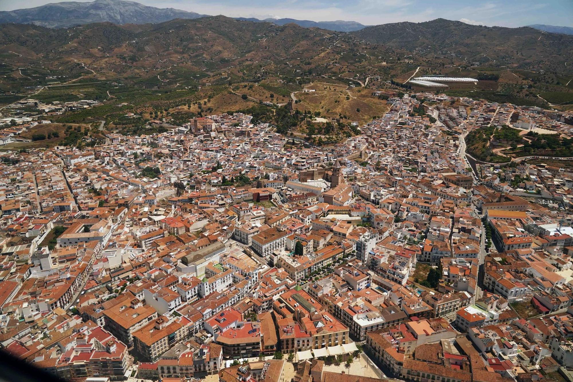 Vista aérea de la localidad malagueña de Vélez Málaga