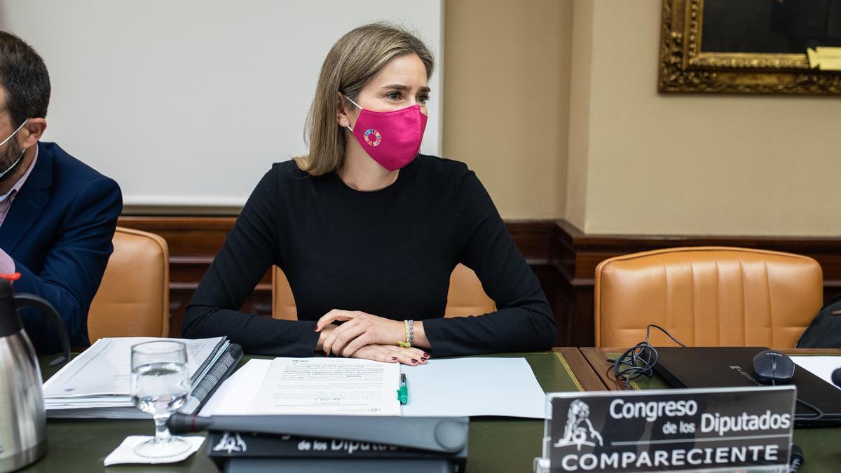 El secretaria de Estado de Energía, Sara Aagesen Muñoz, a su llegada a una Comisión de Transición Ecológica y Reto Demográfico en el Congreso.