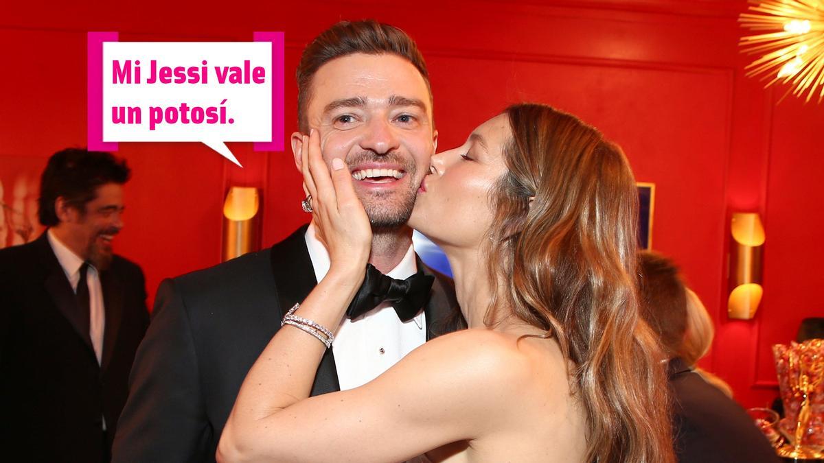 Justin Timberlake y Jessica Biel se besan