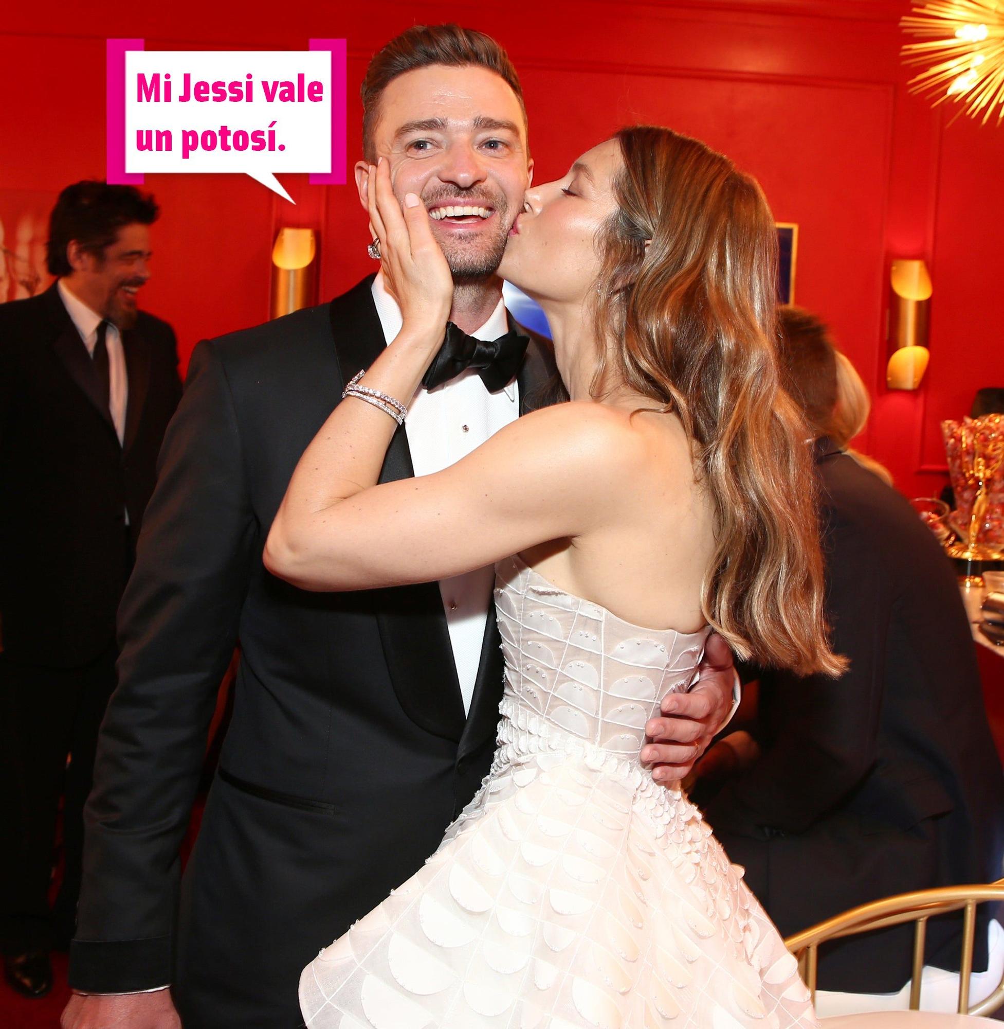 Justin Timberlake y Jessica Biel se besan